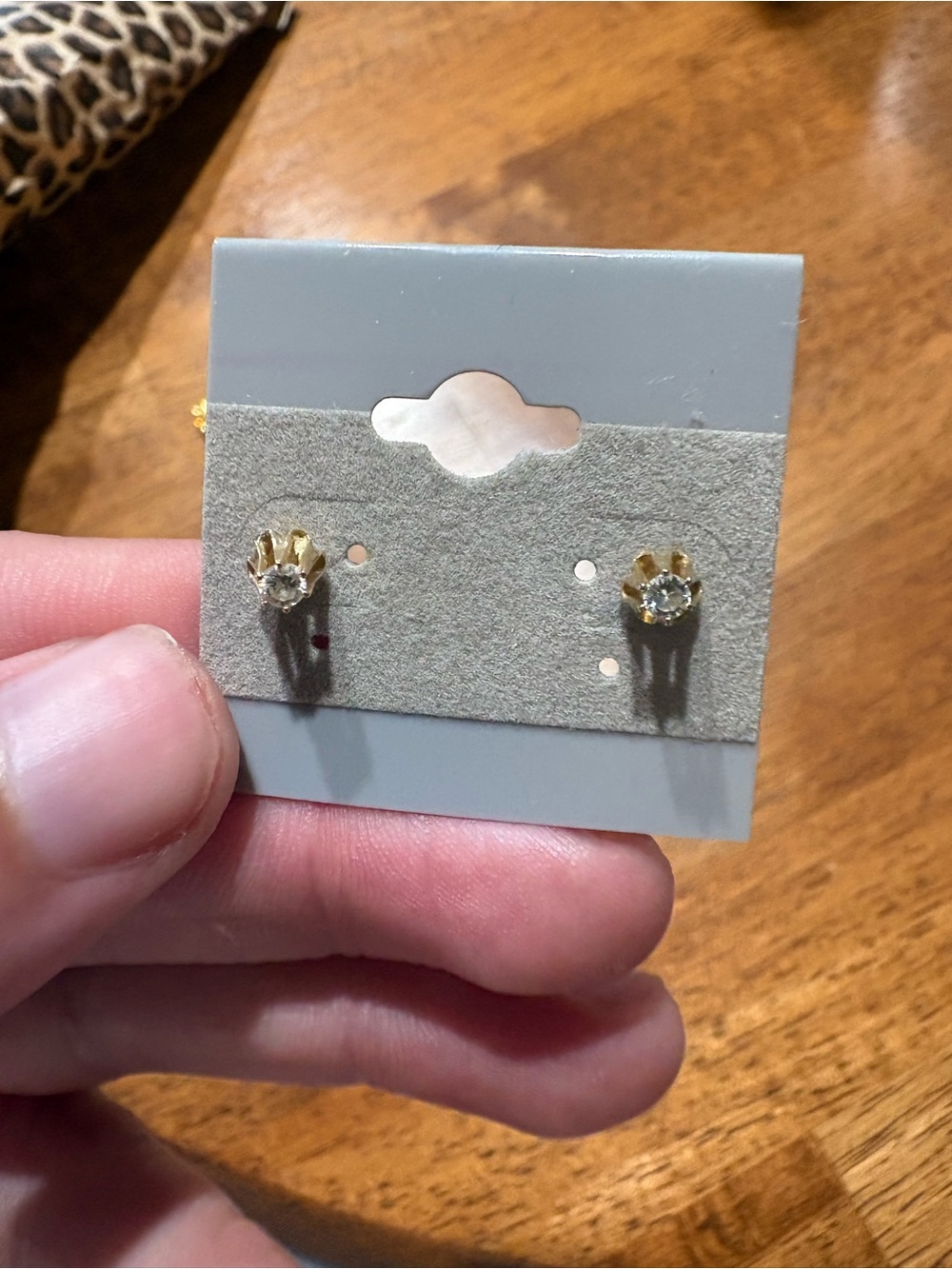 14k Gold Diamond Stud Earrings - Women Jewelry vintage
